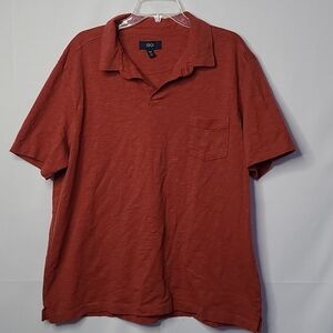 Mens 1901 burnt orange short sleeve collared button shirt polo sz 2XL
